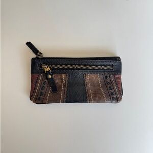 Vintage Fossil Bohemian Patchwork Leather Wallet